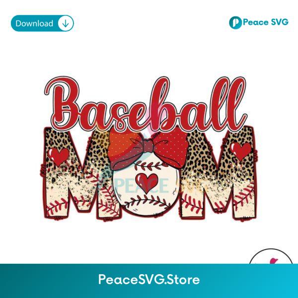 Leopard Baseball Mom Bow Heart Svg Files For Cricut