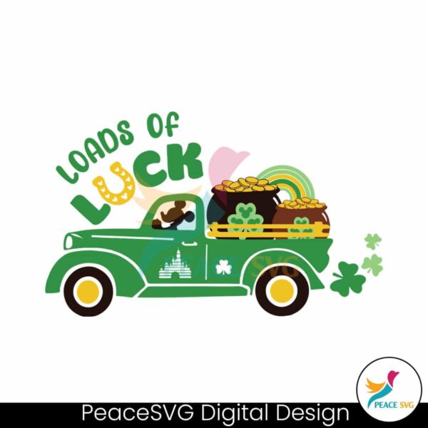 Loads Of Luck Mickey Shamrock Truck Svg Vector File