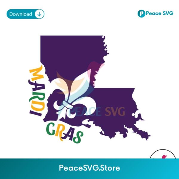 Louisiana Mardi Gras American Map Svg For Silhouette