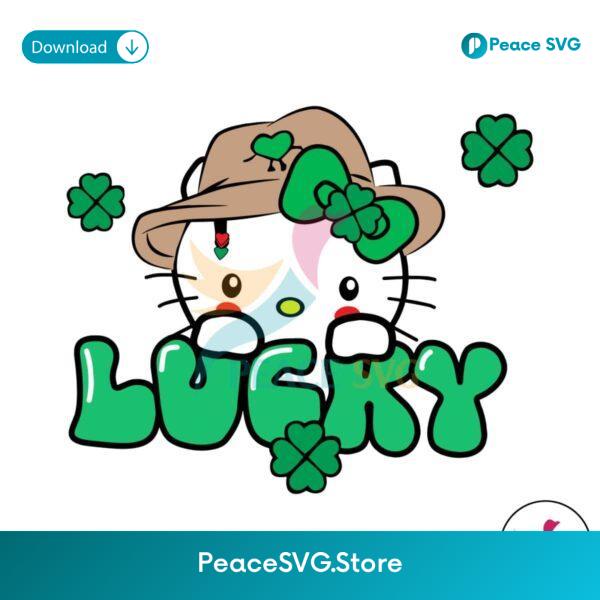 Lucky Cat Patricks Day Hello Kitty Svg Vector File