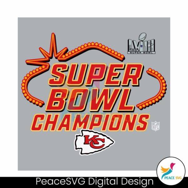 Lviii Super Bowl Champions Chiefs Football Svg Vector File