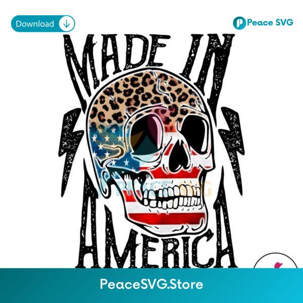 Made In America Skull July 4th Png For Printing