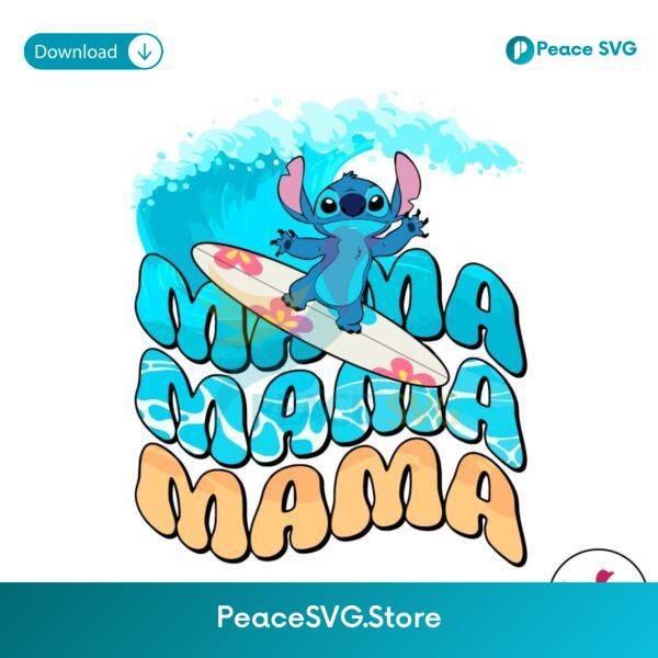 Mama Cute Stitch Surfing Mothers Day Svg Printable Design