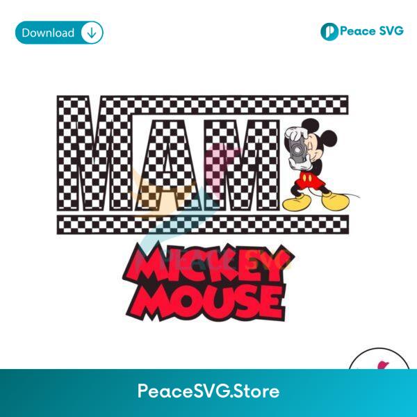 Mama Mickey Mouse Checkered Disney Mom Svg Digital Download