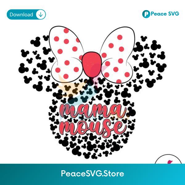Mama Mouse Minnie Head Happy Mothers Day Svg Layered File