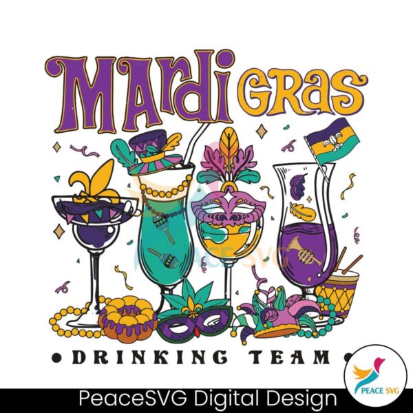 Mardi Gras Drinking Team Svg Layered File