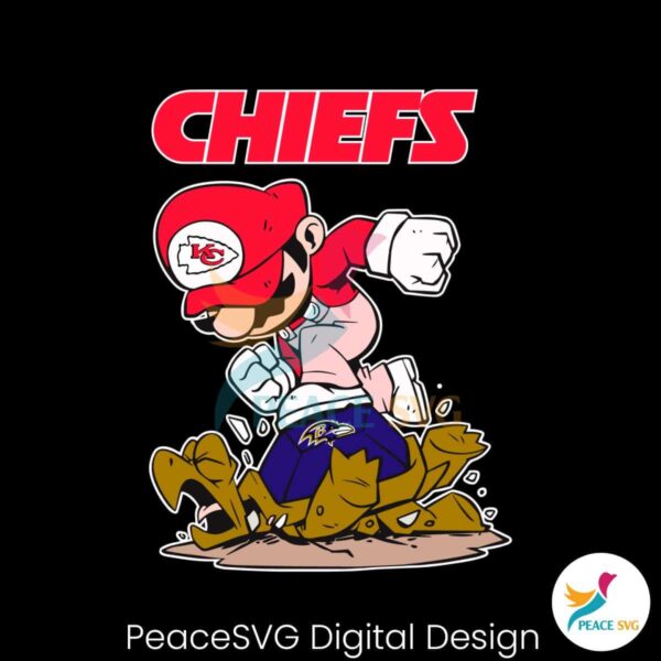 Mario Chiefs Stomps On Baltimore Ravens Svg Cut File