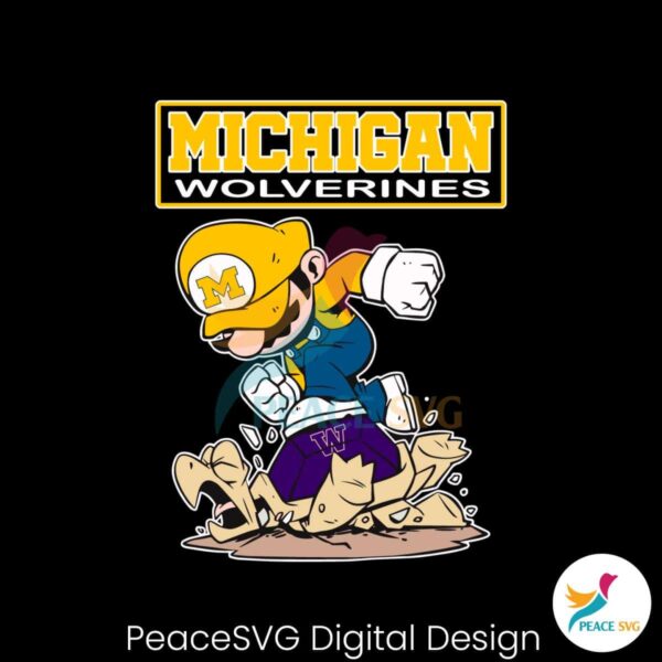 Mario Michigan Stomp On Washington Huskies Svg Files For Cricut