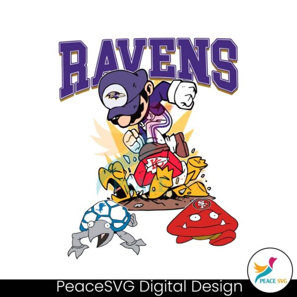 Mario Ravens Stomps On Chiefs Lions 49ers Svg For Vinyl Cutting