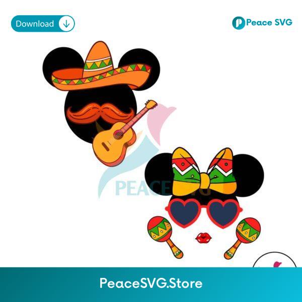 Mexican Mickey And Minnie Cinco De Mayo Couple Svg Instant Download