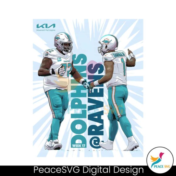 Miami Dolphins And Ravens Week 17 Png Printable File