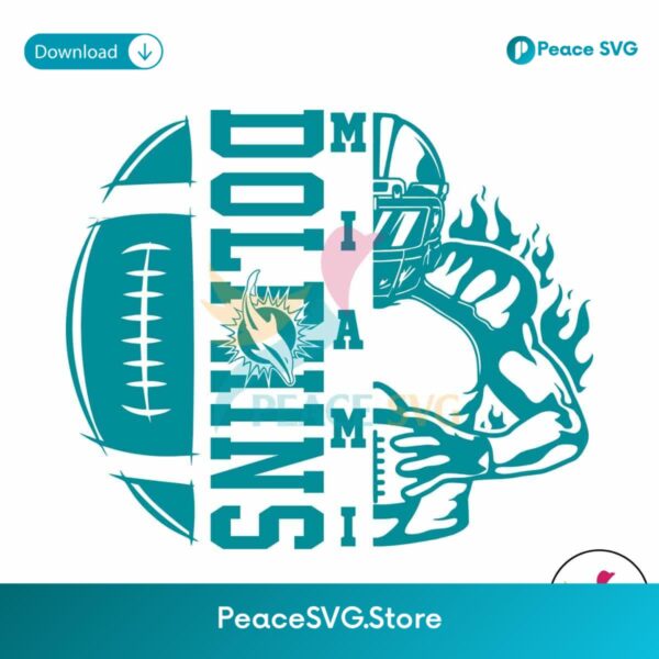 Miami Dolphins Football Player Svg Instant Download