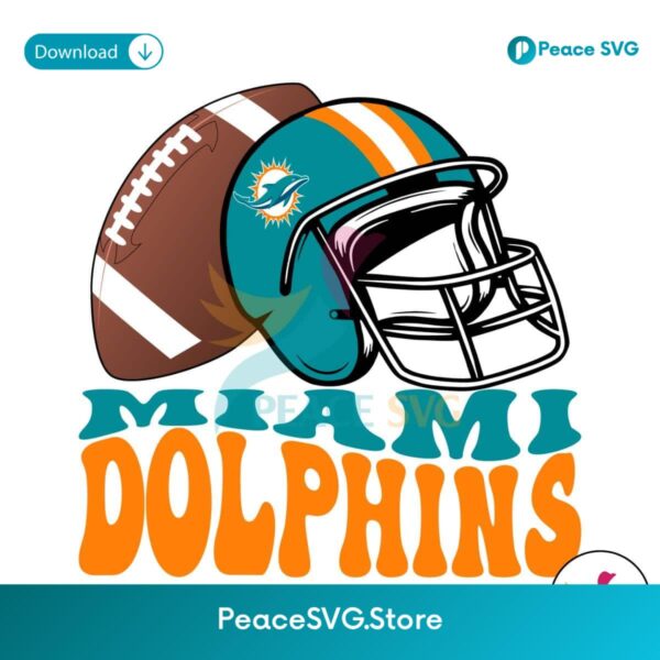 Miami Dolphins Helmet Football Svg Cut File