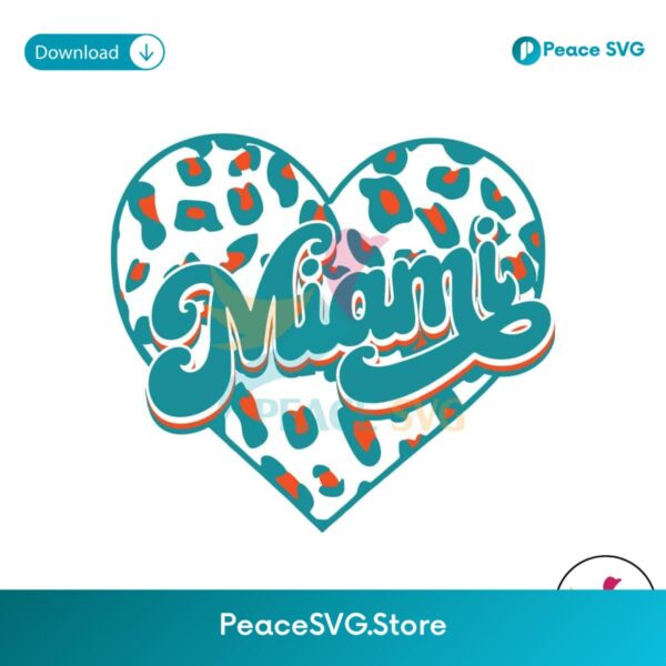 Miami Heart Leopard Svg Clipart