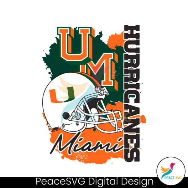 Miami Hurricanes Helmet Ncaa Svg Printable Design