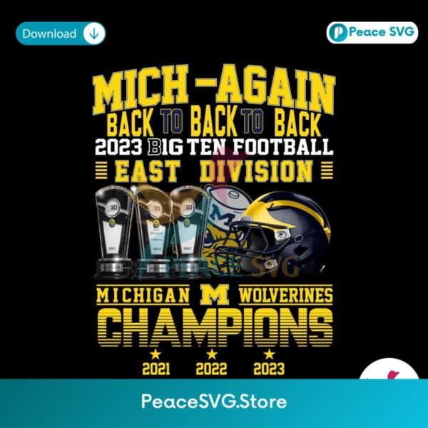 Michigan Back To Back Big Ten Png Digital Download
