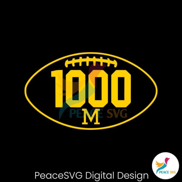 Michigan Football 1000 Wins Logo Svg Digital Download