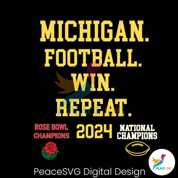Michigan Football Win Repeat Champions Svg Files For Cricut