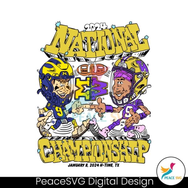 Michigan Vs Washington Caricature Cartoon Svg For Vinyl Cutting