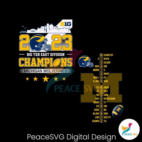 Michigan Wolverines East Division Champions Png For Sublimation