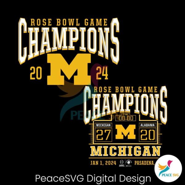Michigan Wolverines Rose Bowl Game Champions Svg Layered File
