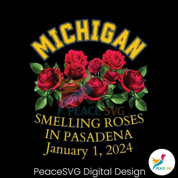 Michigan Wolverines Smelling Roses In Pasadena Png Instant Download