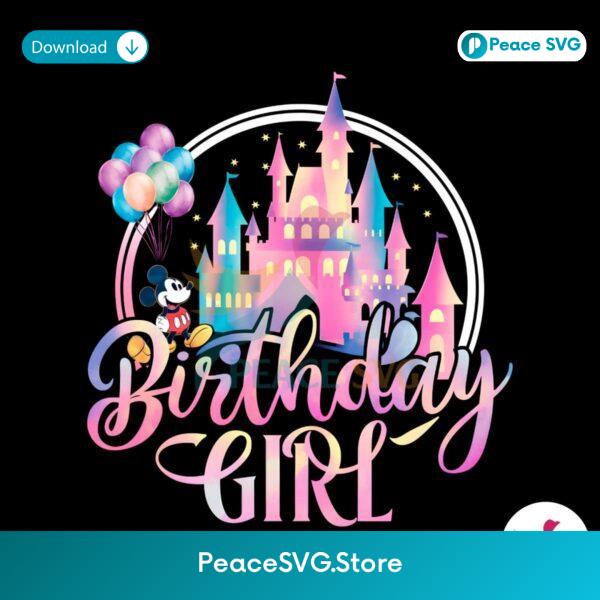 Mickey Birthday Girl Disney Castle Png For Printing