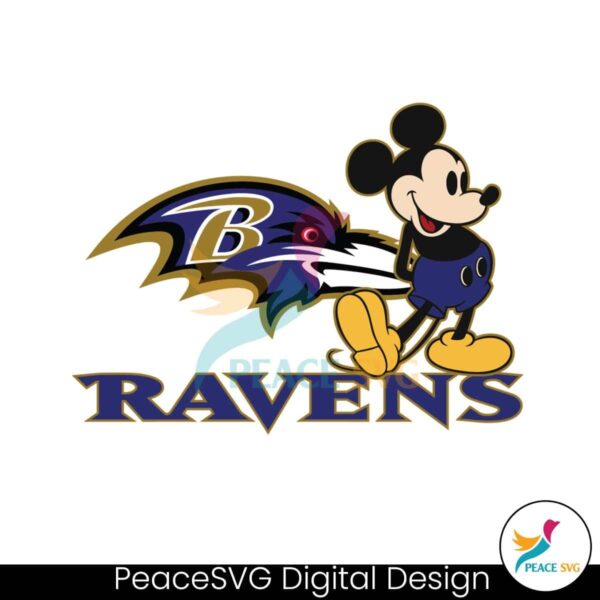 Mickey Football Baltimore Ravens Logo Svg Cricut Ready File