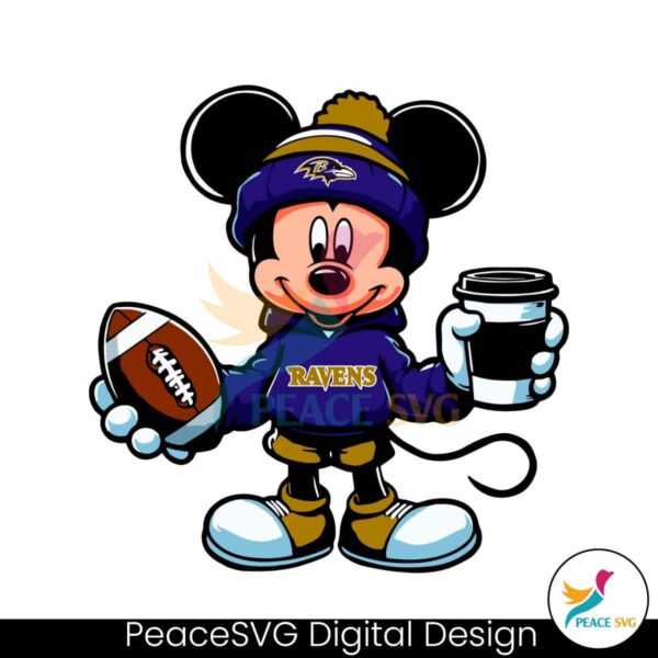 Mickey Mouse Baltimore Ravens Coffee Cup Svg Digital Download