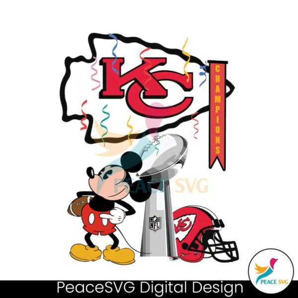 Mickey Mouse Kansas City Chiefs Champions Nfl Png Instant Download