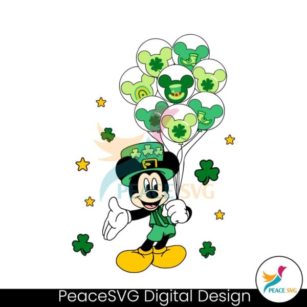 Mickey St Patricks Day Balloons Svg Cut File