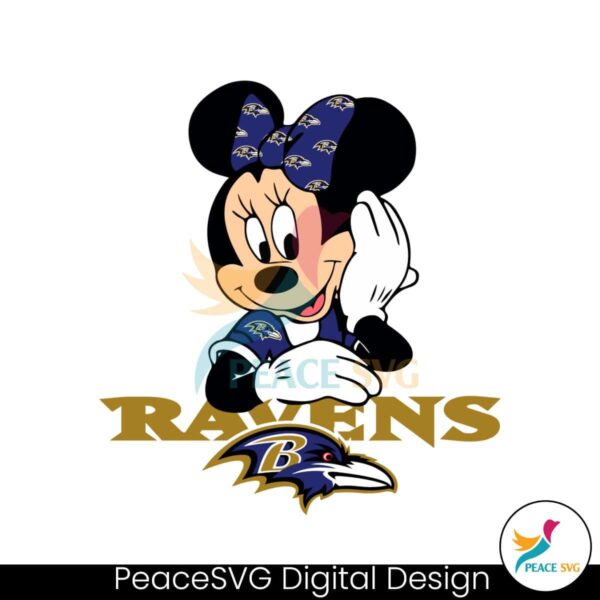Minnie Mouse Baltimore Ravens Football Svg Cut File