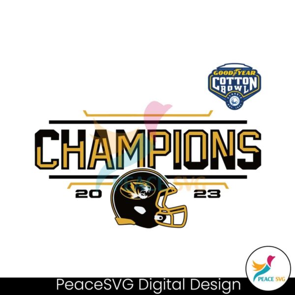 Missouri Tigers 2023 Cotton Bowl Champions Svg Clipart