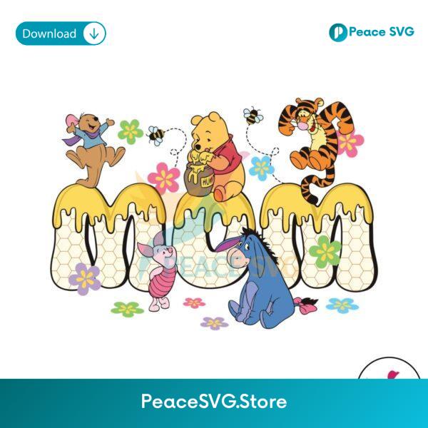 Mom Honey Bear Winnie The Pooh Friends Svg Printable Design