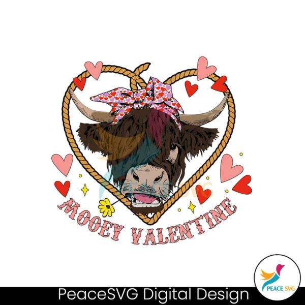 Mooey Valentine Highland Cow Svg Cricut Ready File