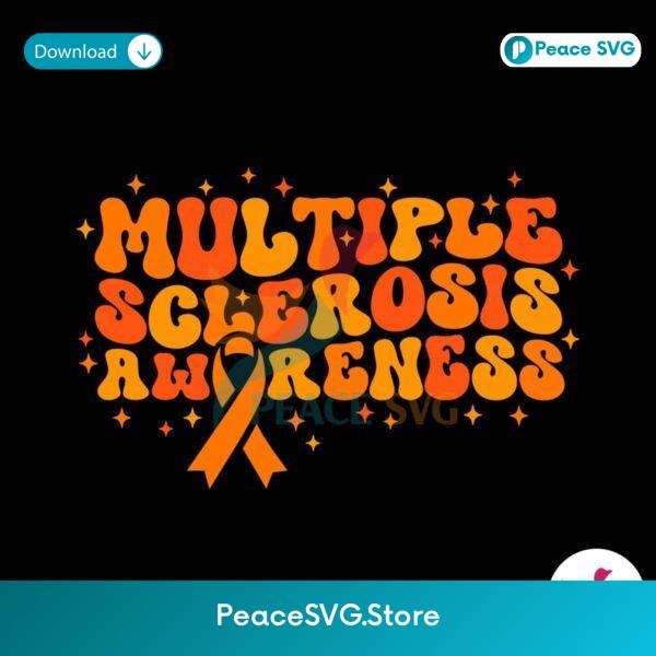 Multiple Sclerosis Awareness Orange Ribbon Svg For Vinyl Cutting