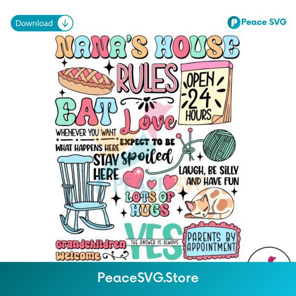 Nanas House Rules Expect To Be Spoiled Svg Files For Cricut