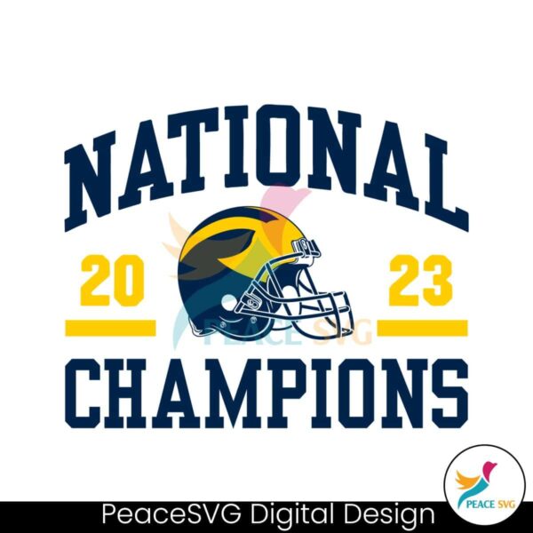 National Champions Michigan Helmet 2023 Svg For Vinyl Cutting