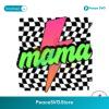 Neon Mama Checkered Mom Lightning Bolt Svg Cut File