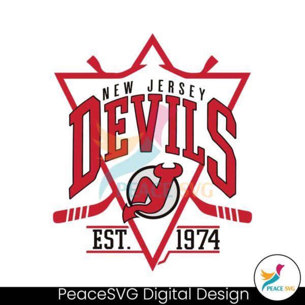 New Jersey Devils Est 1974 Hockey Team Svg Digital Download