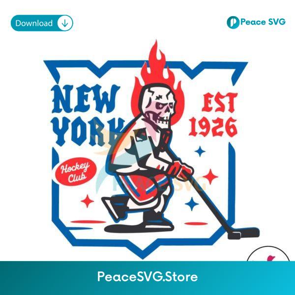 New York Rangers Skull Hockey Club Svg Files For Cricut