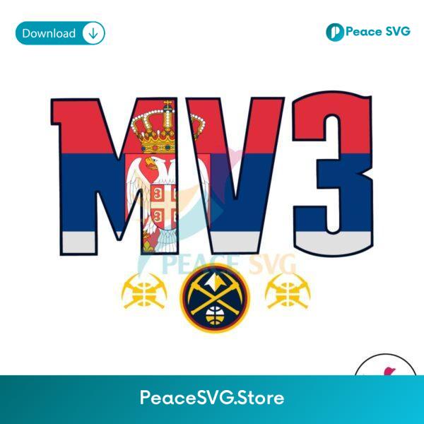 Nikola Jokic Nuggets Mv3 Serbia Flag Svg Clipart
