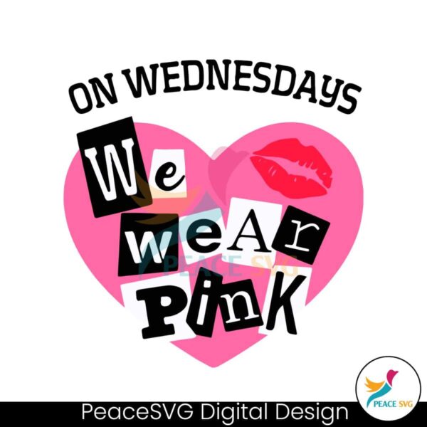 On Wednesday We Wear Pink Breast Cancer Svg Printable Design