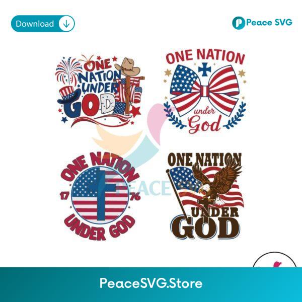 One Nation Under God 4th Of July Svg Clipart