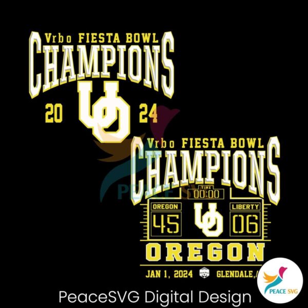 Oregon Ducks 2024 Fiesta Bowl Champions Svg For Silhouette