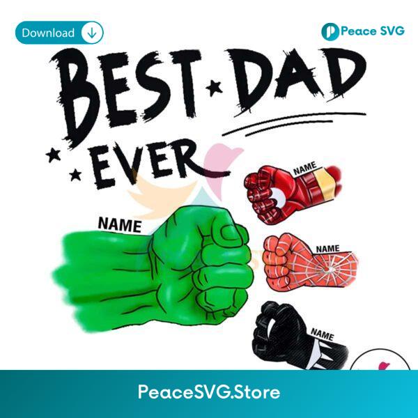 Personalized Best Dad Ever Avengers Daddy Png Sublimation Design