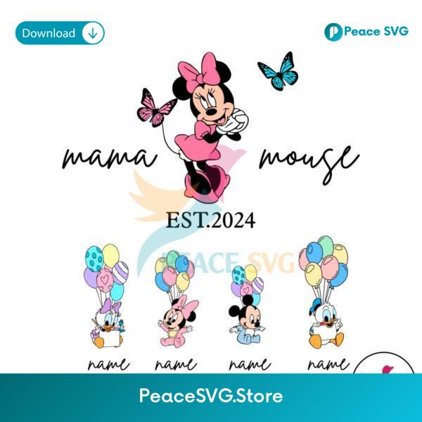 Personalized Mama Mouse Est 2024 Svg Layered File