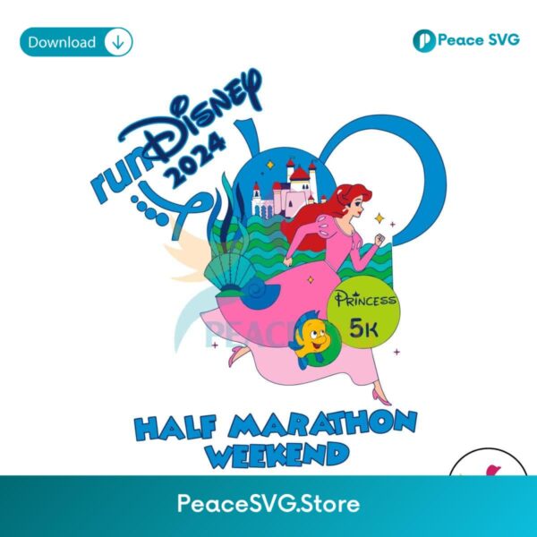 Princess Half Marathon Weekend Ariel Svg Layered File