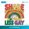 Rainbow Shade Never Made Anybody Less Gay Svg Vector File