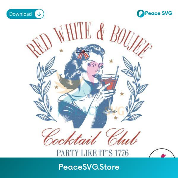 Red White And Boujee Cocktail Club Png High Resolution